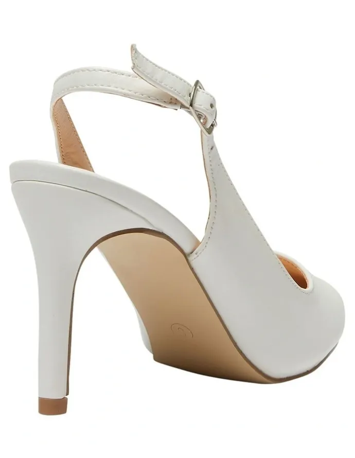 Ravella Smooth Heeled Shoes in White