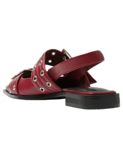 Ravella Suzie Flat Shoes in Red Smooth