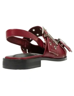 Ravella Suzie Flat Shoes in Red Smooth