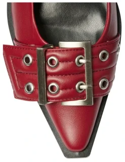 Ravella Suzie Flat Shoes in Red Smooth