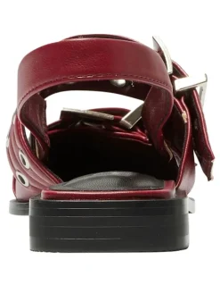 Ravella Suzie Flat Shoes in Red Smooth