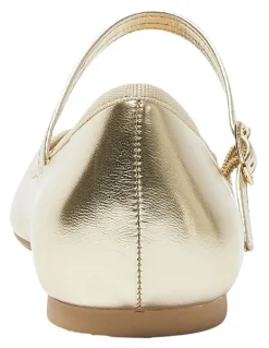 Ravella Sweet Flat Shoes in Soft Gold Metallic