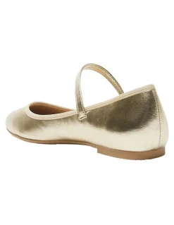 Ravella Sweet Flat Shoes in Soft Gold Metallic
