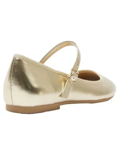 Ravella Sweet Flat Shoes in Soft Gold Metallic