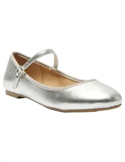 Ravella Sweet Flat Shoes in Silver Metallic