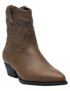 Ravella Texas Western Boots in Brown Smooth