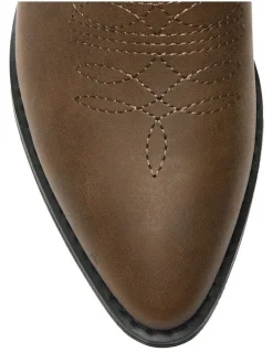 Ravella Texas Western Boots in Brown Smooth