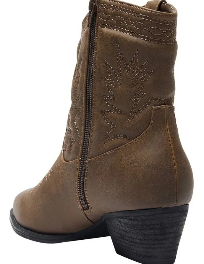 Ravella Texas Western Boots in Brown Smooth
