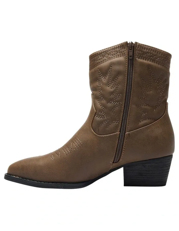 Ravella Texas Western Boots in Brown Smooth