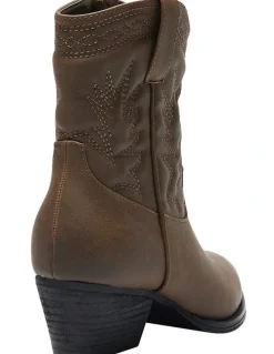 Ravella Texas Western Boots in Brown Smooth