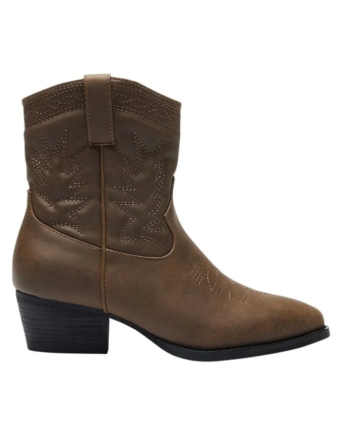 Ravella Texas Western Boots in Brown Smooth