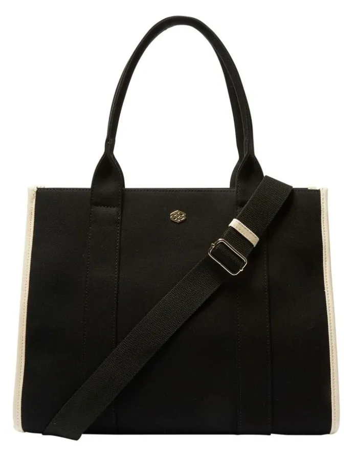 Ravella Tyra Tote Bag in Black Canvas