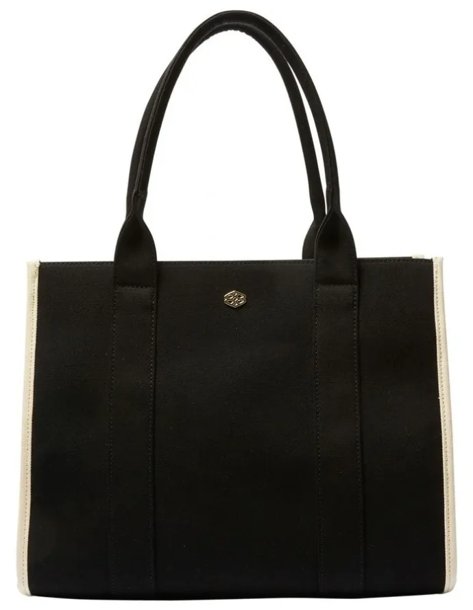 Ravella Tyra Tote Bag in Black Canvas