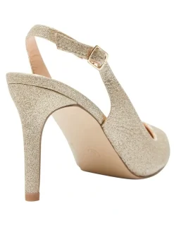 Ravella Whiz Heeled Shoes In Gold Glitter