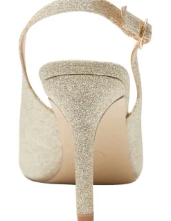Ravella Whiz Heeled Shoes In Gold Glitter
