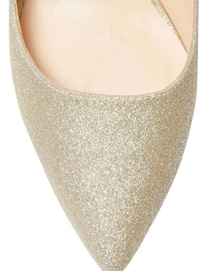 Ravella Whiz Heeled Shoes In Gold Glitter
