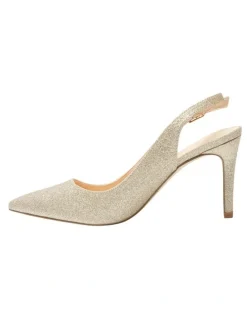 Ravella Whiz Heeled Shoes In Gold Glitter