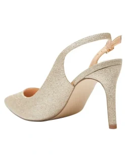 Ravella Whiz Heeled Shoes In Gold Glitter