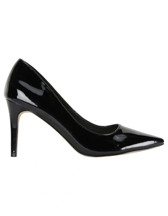 Ravella Wild Black Patent Heeled Shoes
