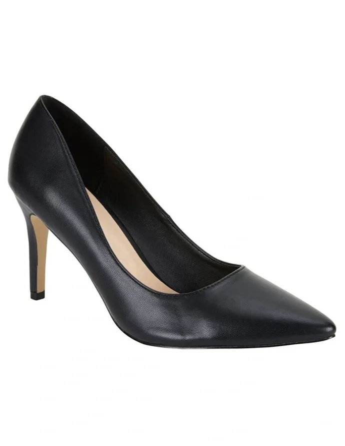 Ravella Wild Heeled Shoes in Black Smooth
