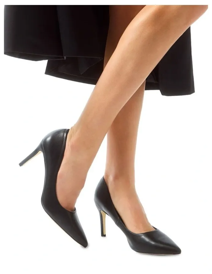 Ravella Wild Heeled Shoes in Black Smooth