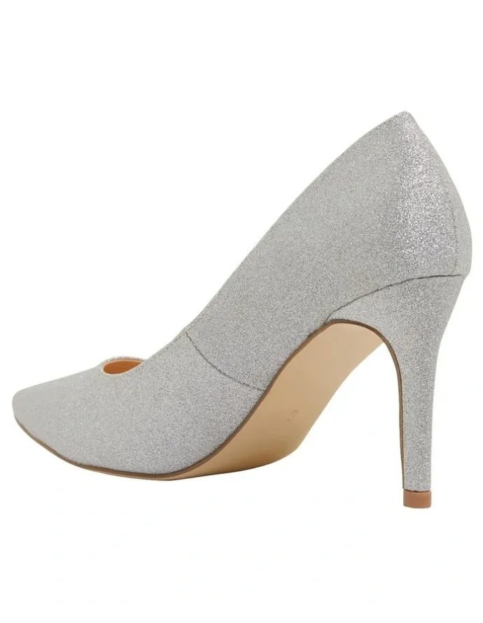 Ravella Wild Silver Glitter Heeled Shoes