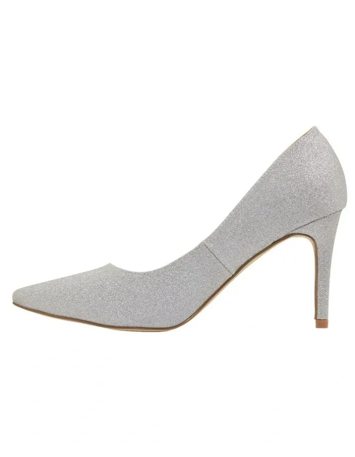 Ravella Wild Silver Glitter Heeled Shoes