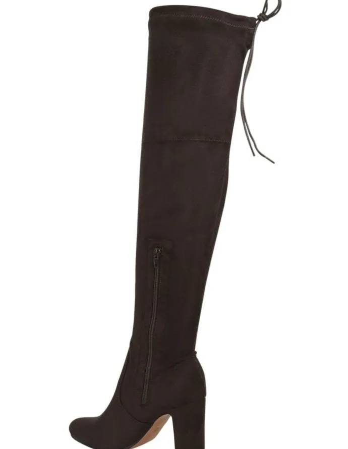 Ravella Zest Knee Boots in Chocolate Micro