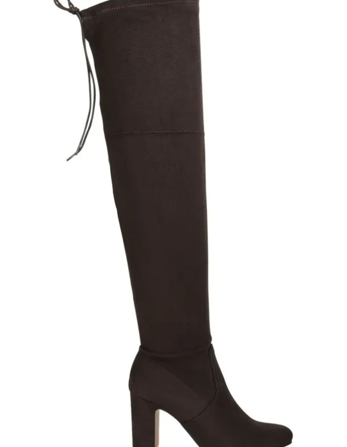 Ravella Zest Knee Boots in Chocolate Micro