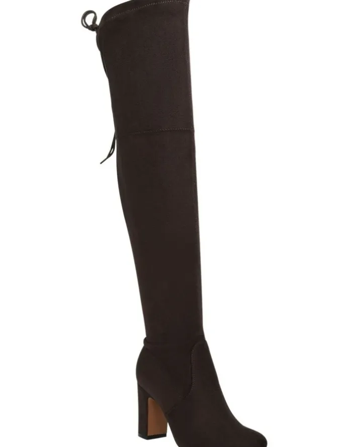 Ravella Zest Knee Boots in Chocolate Micro