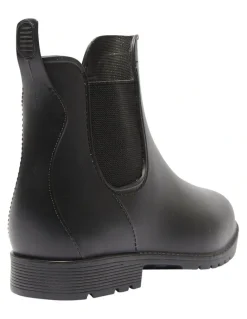 Ravella Rainy Gum Boots In Black Smooth