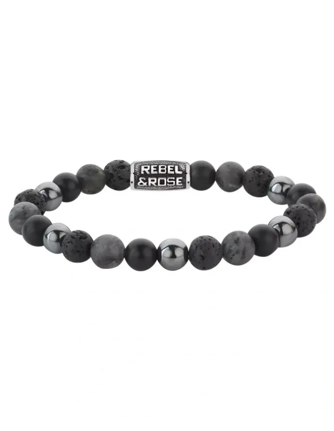 Rebel & Rose Rocks Vintage Bracelet 8mm in Grey