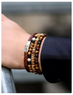 Rebel & Rose Tiger Lily Bracelet 6mm in Brown