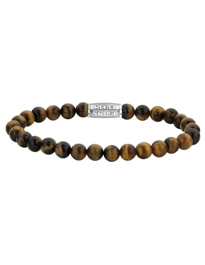 Rebel & Rose Tiger Lily Bracelet 6mm in Brown