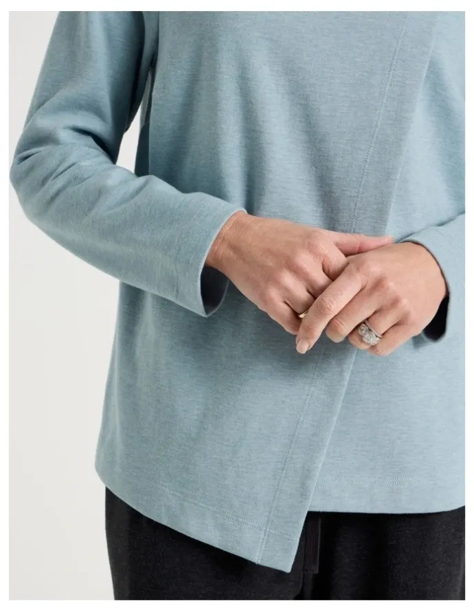 Regatta Asymmetrical Funnel Neck Sweat in Dusty Blue