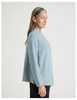 Regatta Asymmetrical Funnel Neck Sweat in Dusty Blue