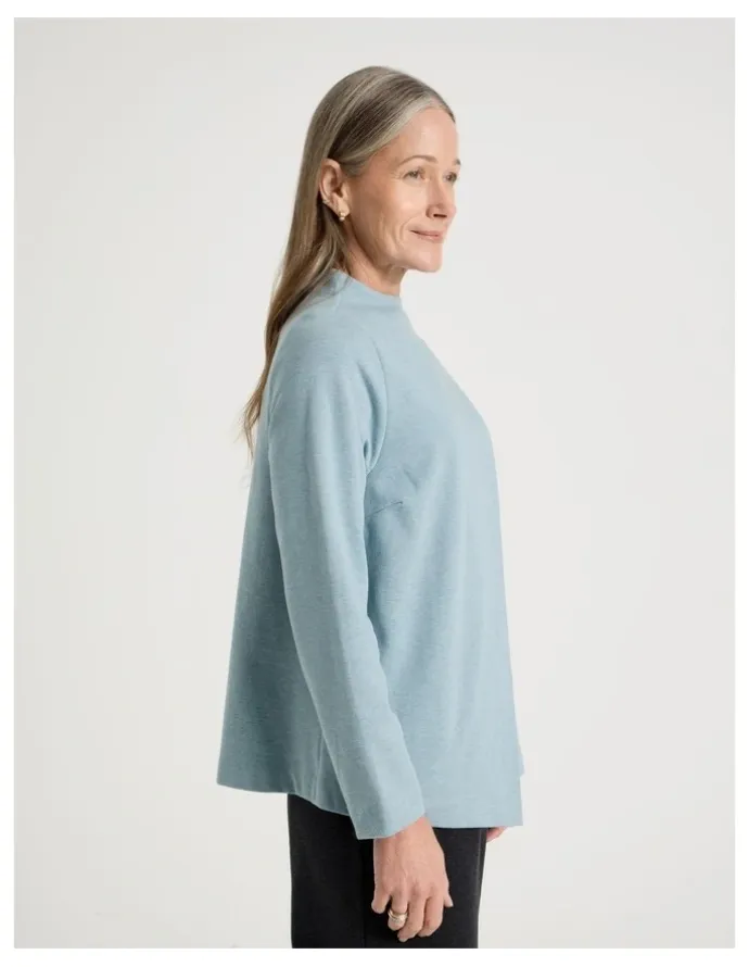 Regatta Asymmetrical Funnel Neck Sweat in Dusty Blue