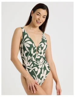 Regatta Connie Swimsuit in Olive Floral Print