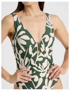 Regatta Connie Swimsuit in Olive Floral Print
