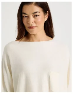 Regatta Cowl Neck Long Sleeve Knit Sleep Top in White