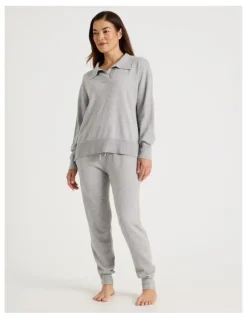 Regatta Cuffed Knit Sleep Pants in Grey Marle
