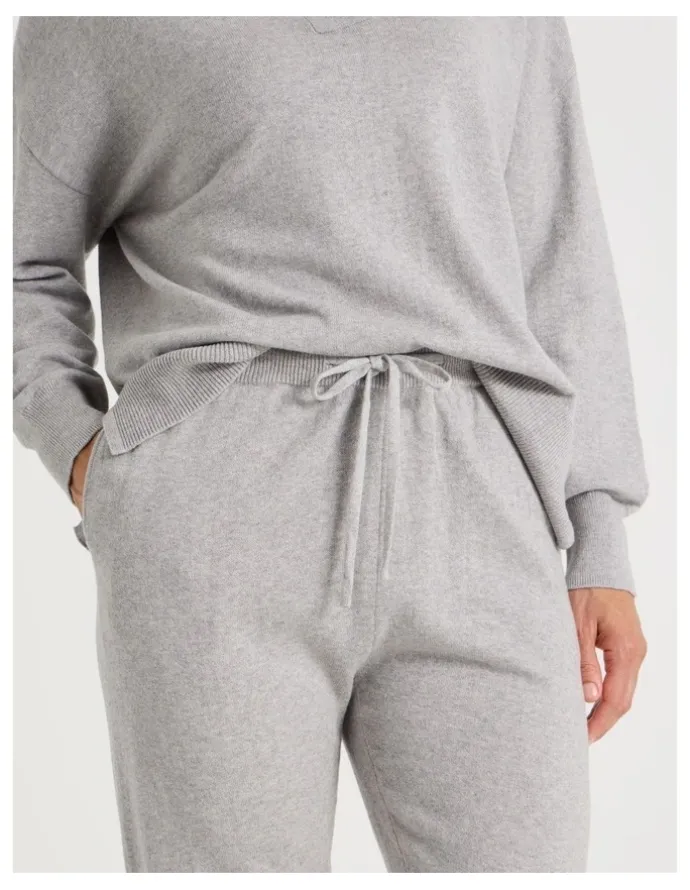 Regatta Cuffed Knit Sleep Pants in Grey Marle
