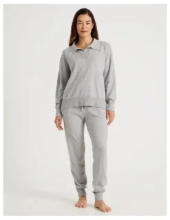Regatta Cuffed Knit Sleep Pants in Grey Marle