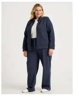 Regatta Drawcord Waist Full Length Straight Leg Trackpant in Navy Marle