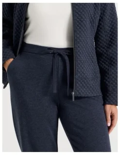 Regatta Drawcord Waist Full Length Straight Leg Trackpant in Navy Marle