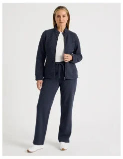 Regatta Drawcord Waist Full Length Straight Leg Trackpant in Navy Marle