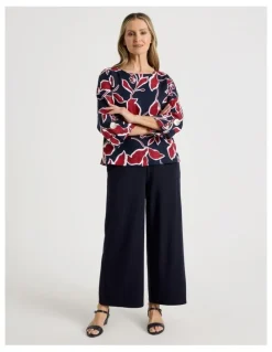 Regatta Elastic Waist Crop Travel Knit Pant in Navy