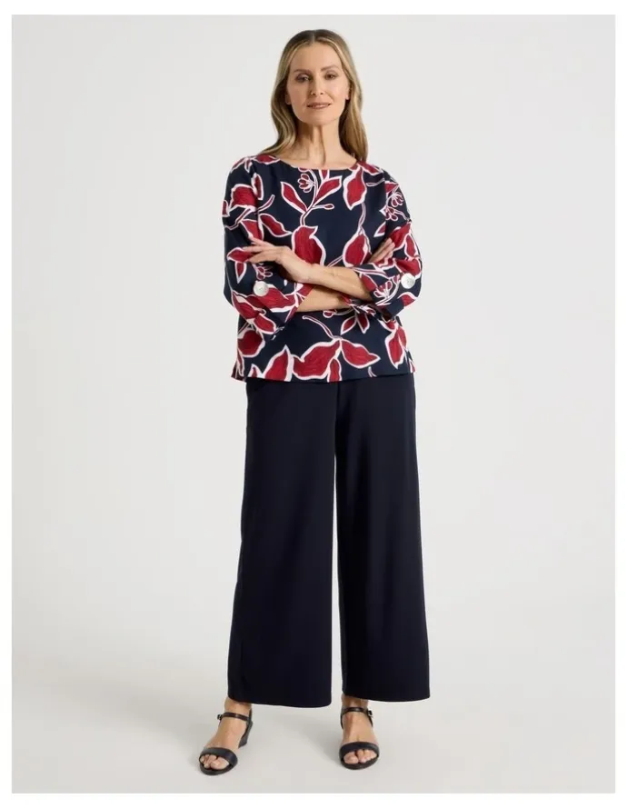 Regatta Elastic Waist Crop Travel Knit Pant in Navy