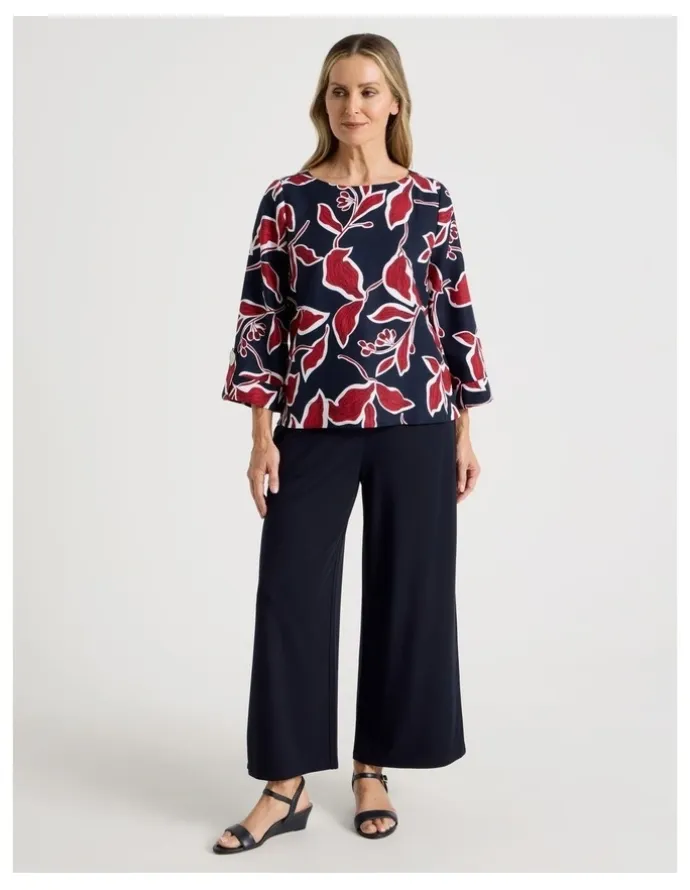 Regatta Elastic Waist Crop Travel Knit Pant in Navy
