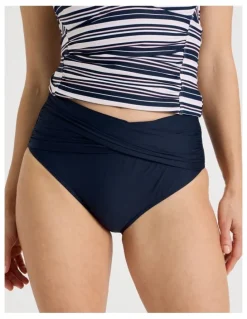 Regatta Katie Ruched Cross Front Bikini Bottom in Midnight